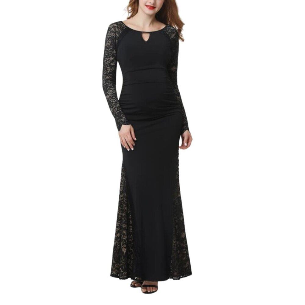 Kimi & Kai Bella Long Sleeve Maternity Maxi Dress Size Small NWOT $98 MSRP